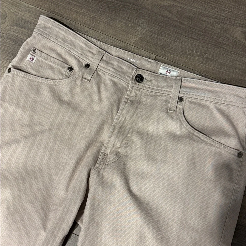 Men's Adriano Goldschmied Everett slim straight white herringbone Pants 35 x 32 - Picture 3 of 9